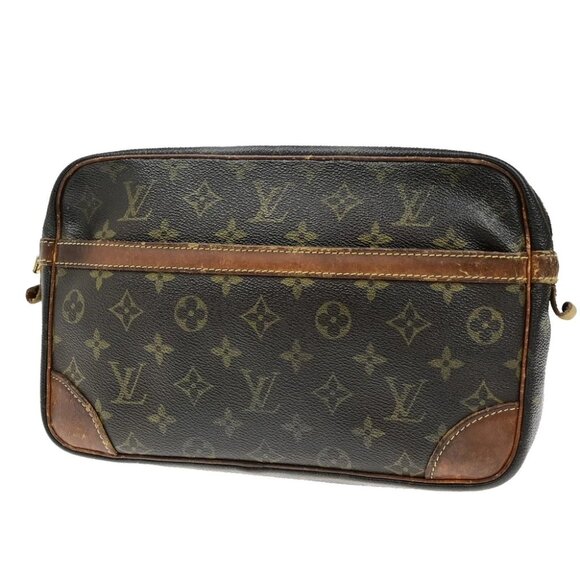 LOUIS VUITTON Compiegne 28 Clutch Hand Bag Monogram Leather Brown M51845 02YH074 - Picture 1 of 16